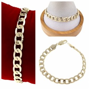 792e Bransoletka elegancka złota 21cm pozłacana 14k 