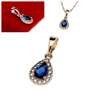 1048 Złota zawieszka cyrkonie błyszcząca pozłacana 18k Xuping