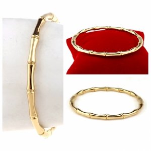 2736 Bransoletka złota 6cm stal chirurgiczna bangla 316L