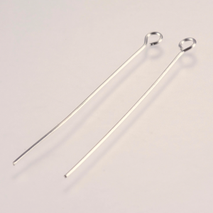 3994 500x Szpilki oczkowe ze stali nierdzewnej 304, odporne na matowienie, kolor stali nierdzewnej, 40 mm, trzpień: 0,5 mm, główka: 3 mm, otwór: 1,8 mm