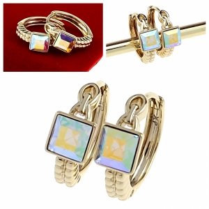 070 Kolczyki złote pozłacane  wiszące 14K Xuping 