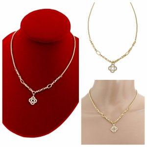 4034 Złoty łańcuszek naszyjnik 40+5cm pozłacany 14k koniczyna marokańska