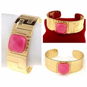 op231 Bransoletka złota 6cm stal chirurgiczna bangla 316L