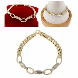 013f Bransoletka elegancka złota 17+2,5cm pozłacana 14k Xuping cyrkonie