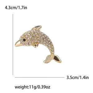 1515 Elegancka broszka przypinka błyszcząca delfin 