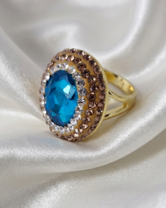 1819b Pierścionek złoty pozłacany 14k biżuteria królewska regulowany