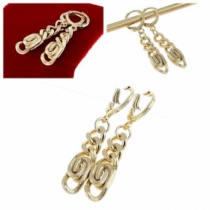 2536 Kolczyki złote pozłacane wiszące 14K 