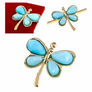 4617 Elegancka broszka złota stal chirurgiczna przypinka motyl
