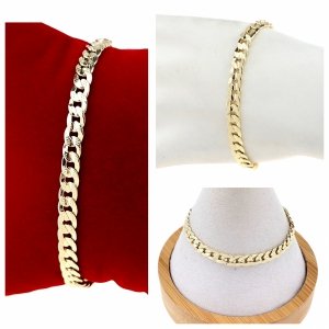 794 Bransoletka złota elegancka 17+3 pozłacana 14k Aisadi