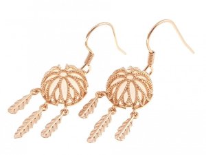 4705 Złote kolczyki cyrkonie pozłacane 18k Xuping wiszące