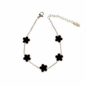1020 Bransoletka złota 17+3cm stal chirurgiczna 316L nierdzewna 
