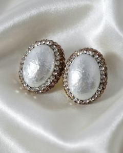 1819j Kolczyki złote pozłacane 14k wiszące perły