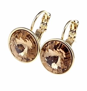 3459 Kolczyki złote pozłacane 14k wiszące Austrian Crystal 