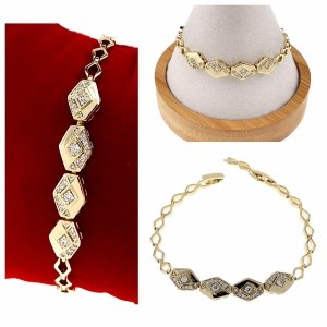 3559 Bransoletka elegancka złota 17+2cm pozłacana 14k Xuping cyrkonie