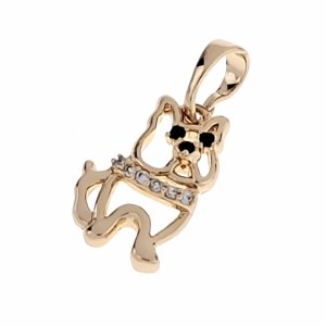 2020e Złota zawieszka cyrkonie pozłacana 18k Xuping piesek