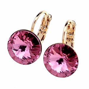 1831 Kolczyki złote Austrian Crystal cyrkonia pozłacane 18k Xuping wiszące 