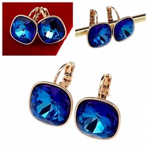 934 Kolczyki złote Austrian Crystal cyrkonia pozłacane 18k Xuping wiszące 