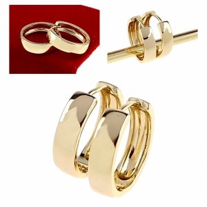 3464 Kolczyki złote pozłacane wiszące 14K Xuping koła 1,8cm 
