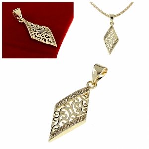 1920d Złota zawieszka błyszcząca pozłacana 14k