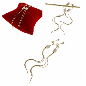 1230 Kolczyki  złote stal chirurgiczna 316L nierdzewna wiszące celebrytki 