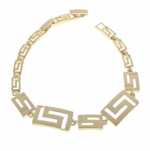 4791 Bransoletka elegancka złota 16+2,5cm pozłacana 14k wzór grecki