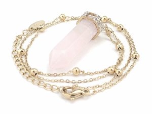 2372 Złoty łańcuszek 44+5 naszyjnik stal chirurgiczna grot celebrytka możliwość skrócenia 