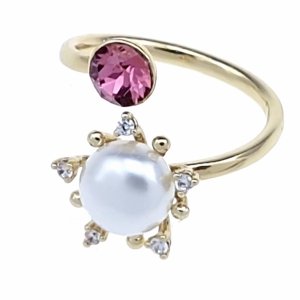 1928j Pierścionek złoty pozłacany 14k cyrkonie Austrian Crystal regulowany