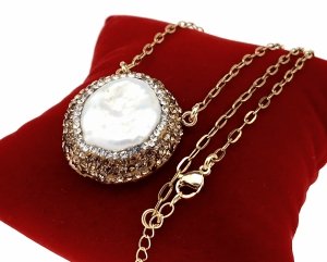 3858 Naszyjnik stal chirurgiczna 50+5cm nierdzewna perły