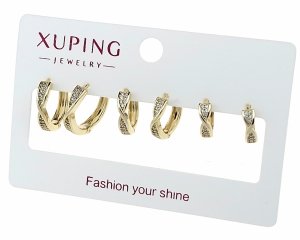 351b Komplet zestaw kolczyki złote pozłacane 14K Xuping