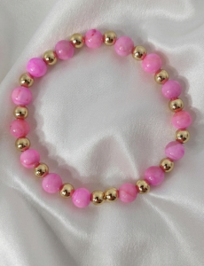 1162c Bransoletka kamień naturalny jadeit na gumce jubilerskiej