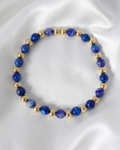 3476 Bransoletka kamień naturalny agat na gumce jubilerskiej