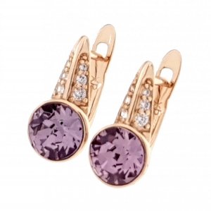 2458 Kolczyki złote Austrian Crystal cyrkonia pozłacane 18k Xuping wiszące