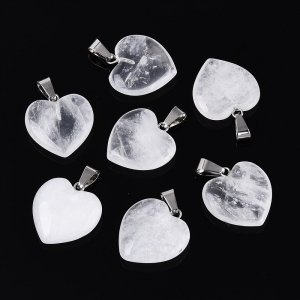 3072 Zawieszka serce kryształ górski kamień naturalny 