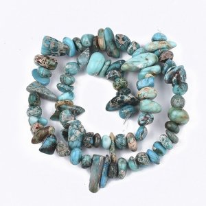 sz269 Jaspis cesarski kamień naturalny, niebieskie, 7~23x5~12x2~8 mm sznur 39cm