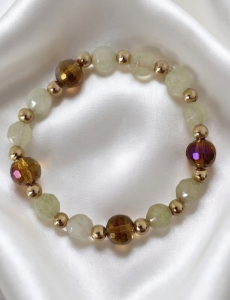 2332k Bransoletka kamień naturalny dolomit na gumce jubilerskiej