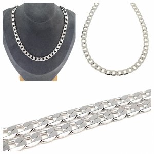 1027 Srebrny łańcuszek 50cm 8mm pozłacany białym złotem Xuping pancerka