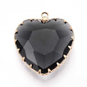 2954 Zawieszka szklana serce fasetowane