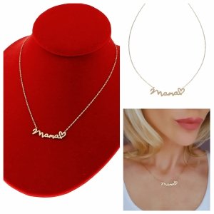 @2308 Złoty łańcuszek naszyjnik 44+5 stal chirurgiczna 316L mama