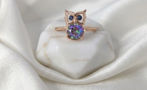 1915h Pierścionek złoty pozłacany 18k cyrkonie Austrian Crystal