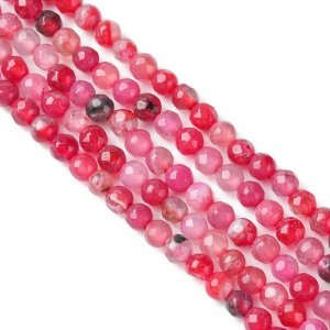 1895 Agat fasetowany okrągły kamień naturalny 4mm pasmo 38cm