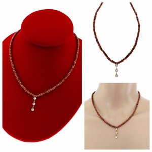 1923j Naszyjnik z kamieni naturalnych piasek pustyni 44+5cm 