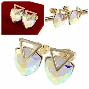 1932h Kolczyki złote pozłacane wtyczki 14K Xuping Austrian Crystal