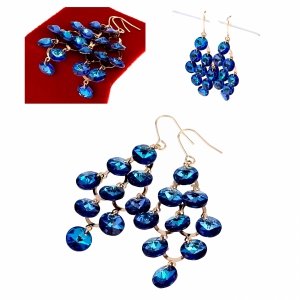 2108 Kolczyki złote Austrian Crystal cyrkonia pozłacane 18k Xuping wiszące