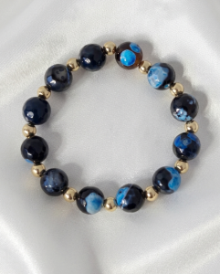 3235 Bransoletka kamień naturalny agat na gumce jubilerskiej