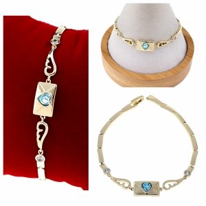 4458 Bransoletka elegancka złota 19cm pozłacana 14k Xuping Austrian Crystal