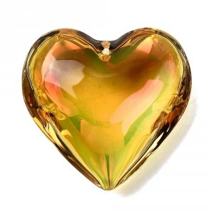 3781 Zawieszka szklana serce 41x42x15,5 mm