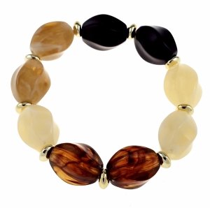 2299 Bransoletka złota stal chirurgiczna 316L na gumce