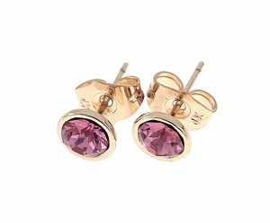 1172 Kolczyki złote Austrian Crystal cyrkonia pozłacane 18k Xuping wiśnie wtyczki 