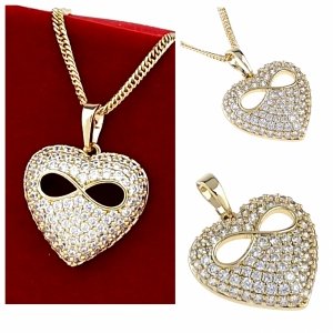 2247 Złota zawieszka cyrkonie błyszcząca pozłacana 14k Xuping serce