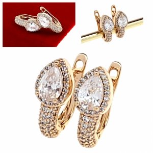 эксклюзивные серьги с позолотой swarovski